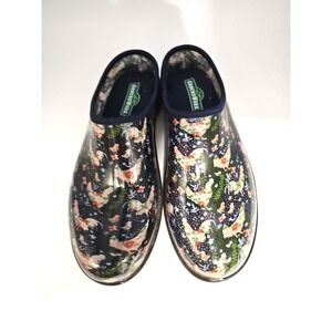Groundworks Women's Garden Clogs Size 10 Chicken Floral Slip On Rubber Shoes